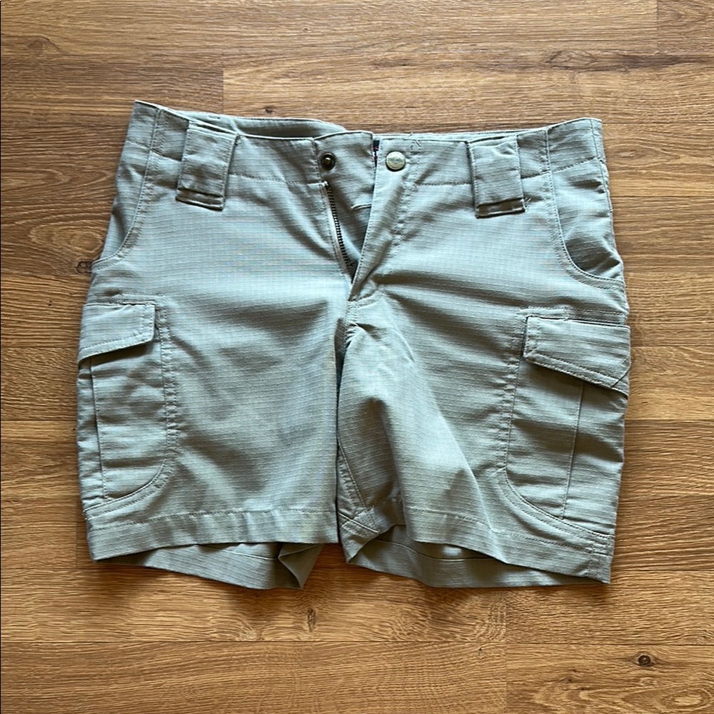 Tan Cargo Shorts with Relaxed Fit and Belt Loops